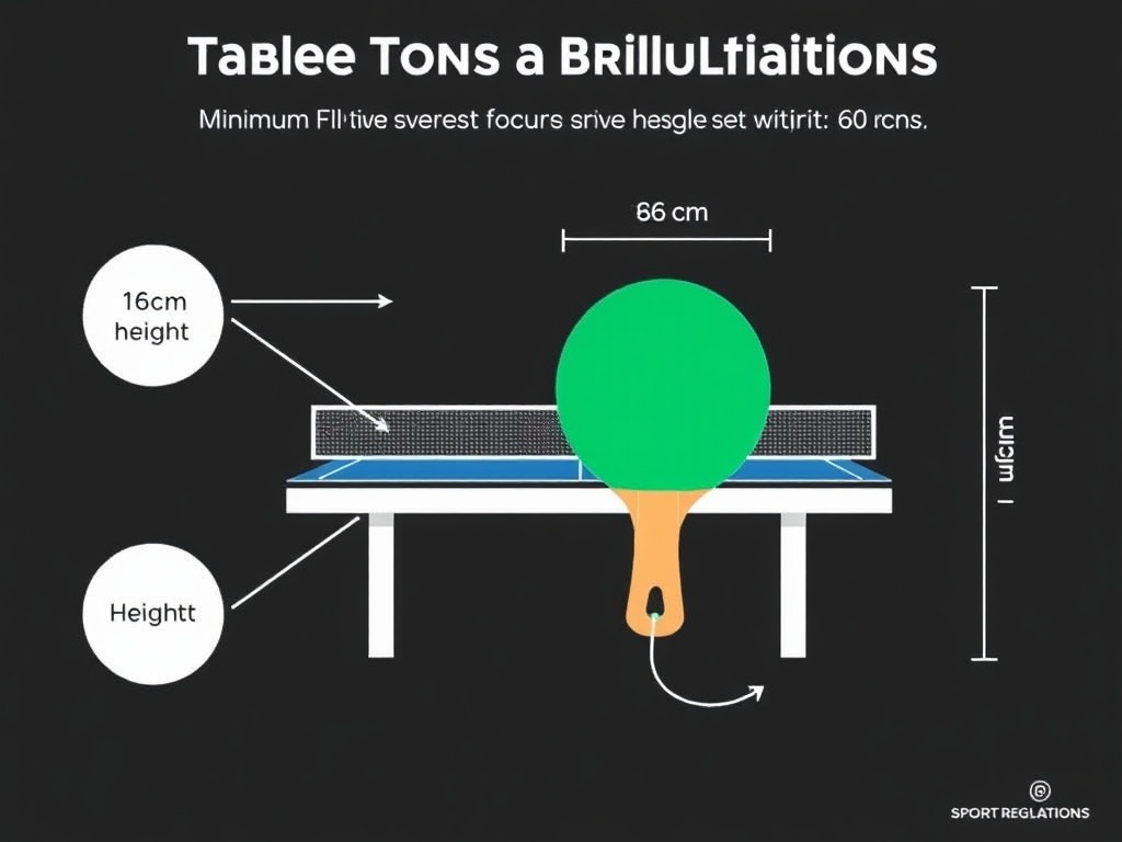 서비스 시 최소 토스 높이 16cm를 보여주는 기술적 다이어그램